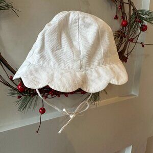 🤍 Jacadi Paris Baby Sun Hat | 100% Cotton | White | Size 3-6 Months 🤍